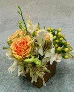 peach floral cube